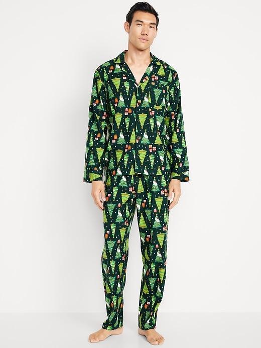 Printed Flannel Pajama Set Product Image