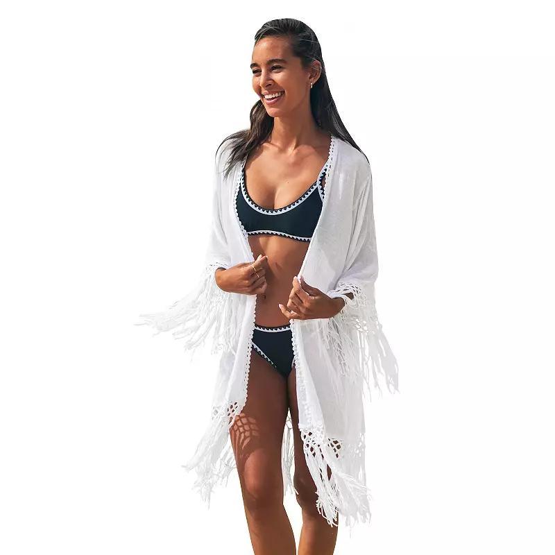 Womens CUPSHE Tassel Long Kimono Swim Cover-Up Product Image