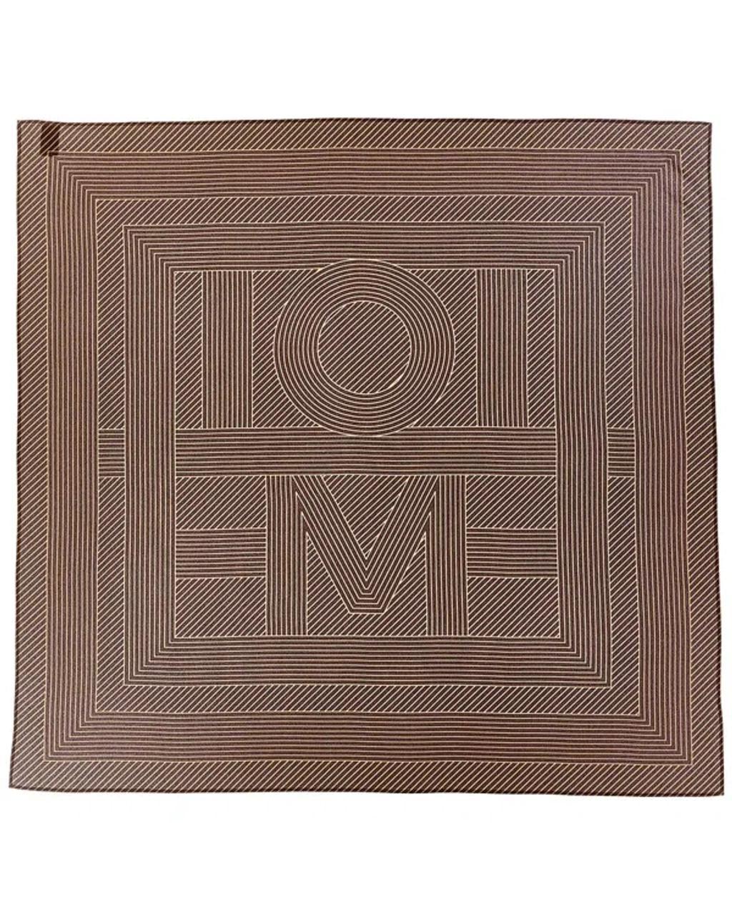 Toteme Striped Monogram Print Silk Scarf In Brown Product Image