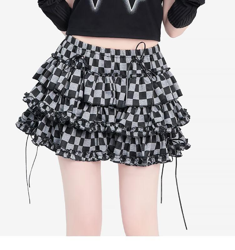 Set: Short-Sleeve Round Neck Bow Print Raglan Crop T-Shirt + Long Gloves Product Image