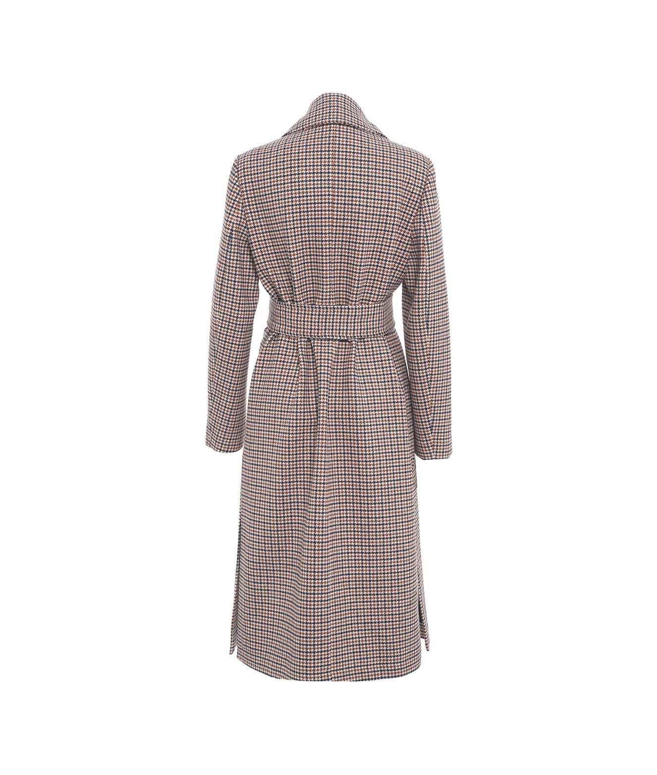 Houndstooth coat with belt Product Image