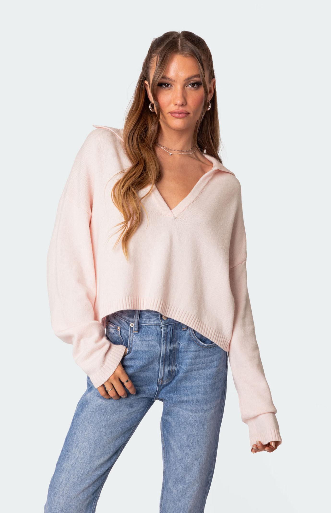 Edikted Womens Marcie Oversized Cropped Sweater Product Image