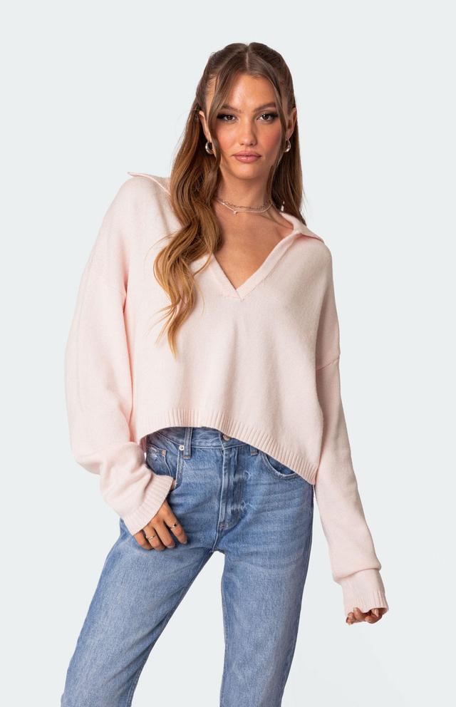 Edikted Women's Marcie Oversized Cropped Sweater Product Image