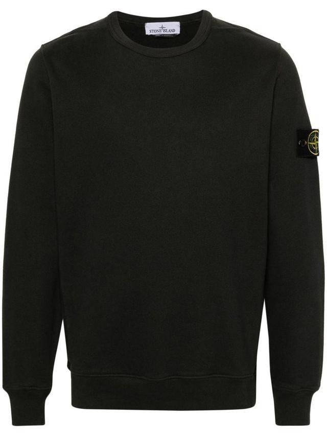 STONE ISLAND Men's Logo Cotton Sweatshirt In Grey Product Image