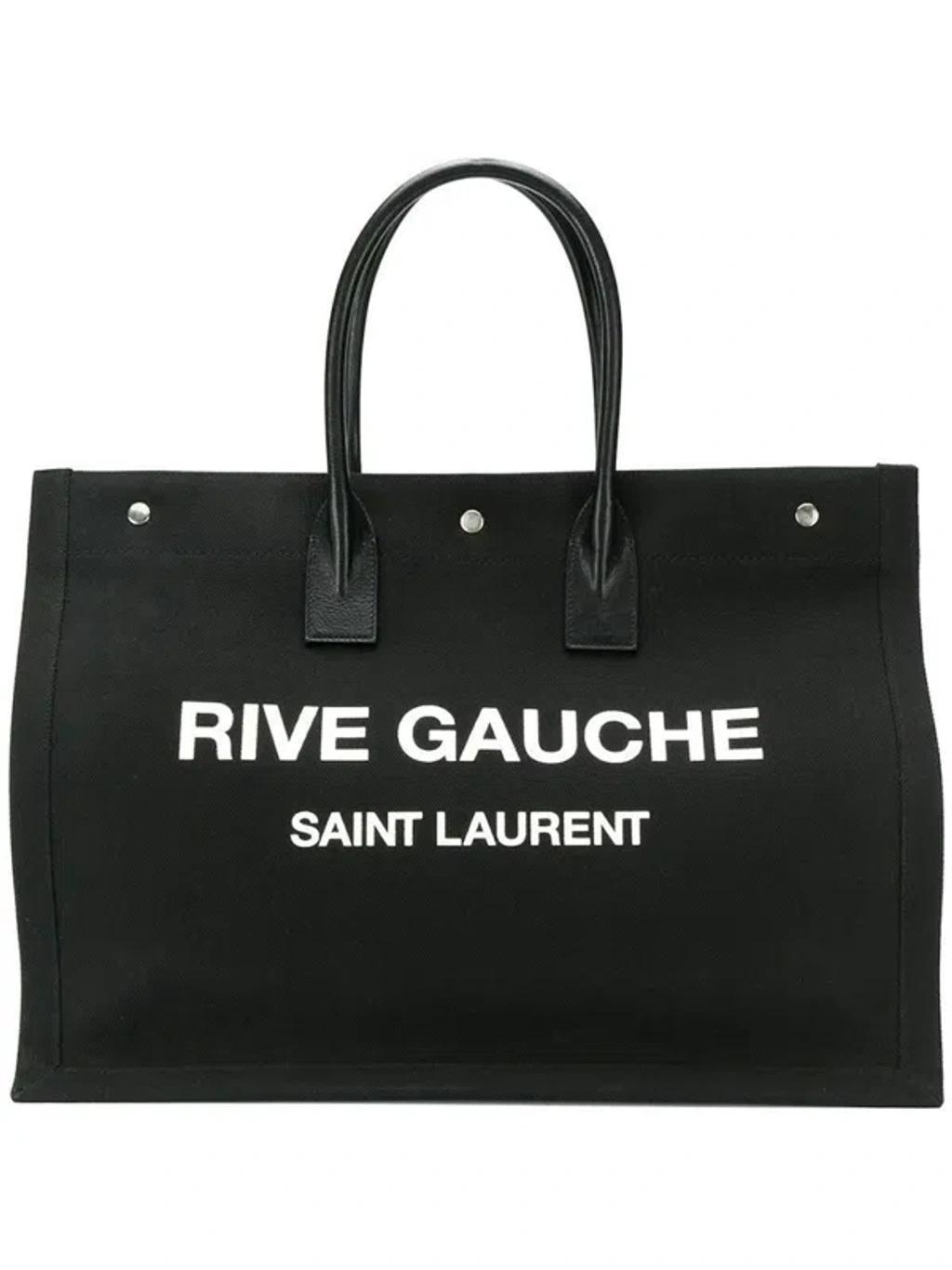 Men's Rive Gauche Large Tote Bag In Black Product Image