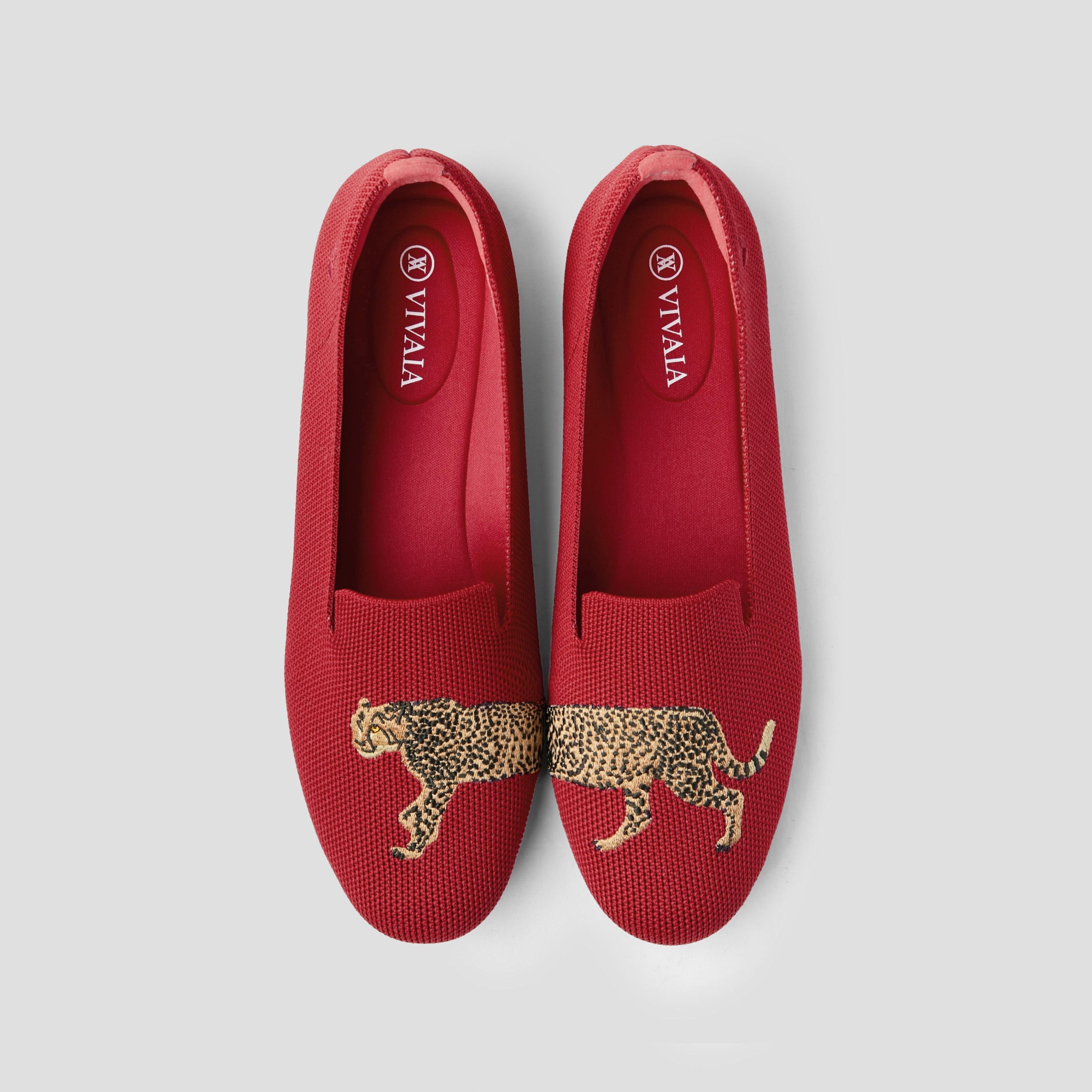 Round-Toe Embroidered Loafers (Audrey) Product Image