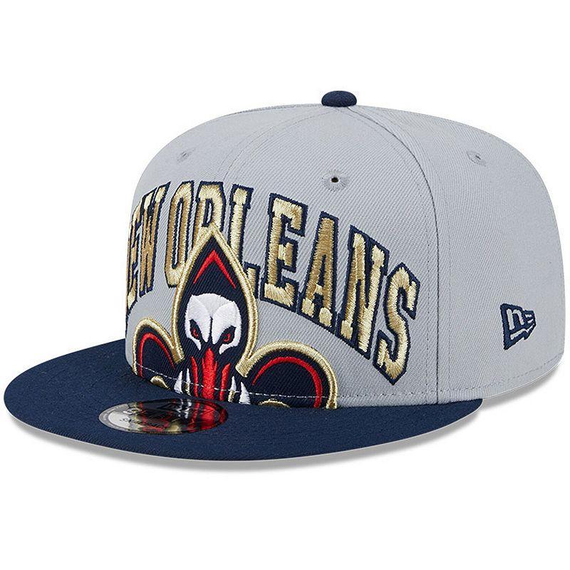 Mens New Era Gray/Navy New Orleans Pelicans Tip-Off Two-Tone 9FIFTY Snapback Hat, Grey Product Image