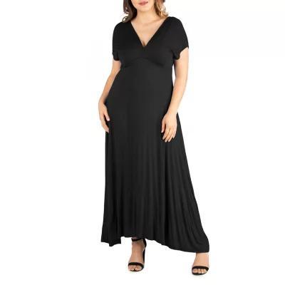 24seven Comfort Apparel Womens Short Sleeve Maxi Dress Plus Product Image