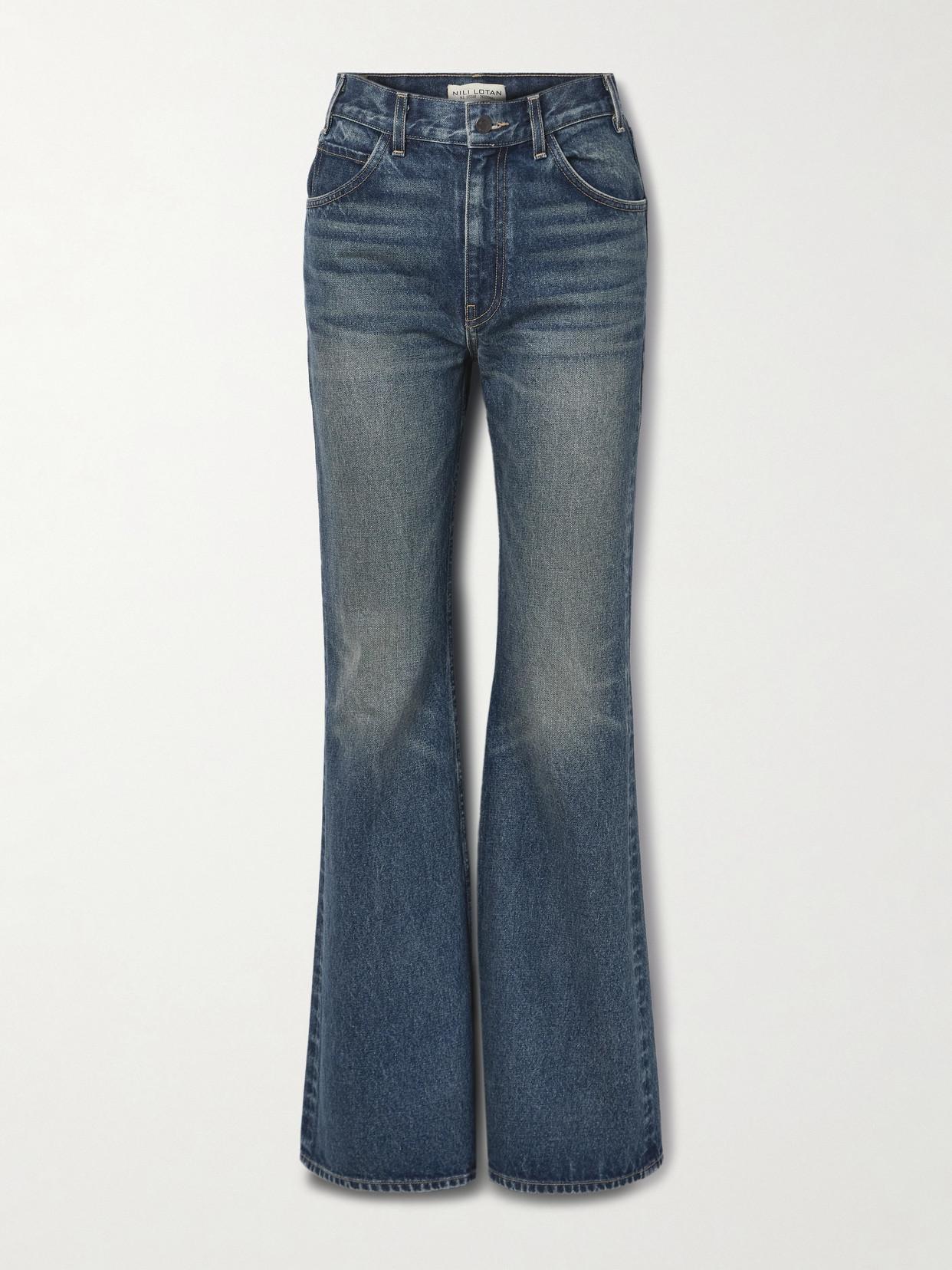 NILI LOTAN Joan High-rise Straight-leg Jeans In Blue Product Image