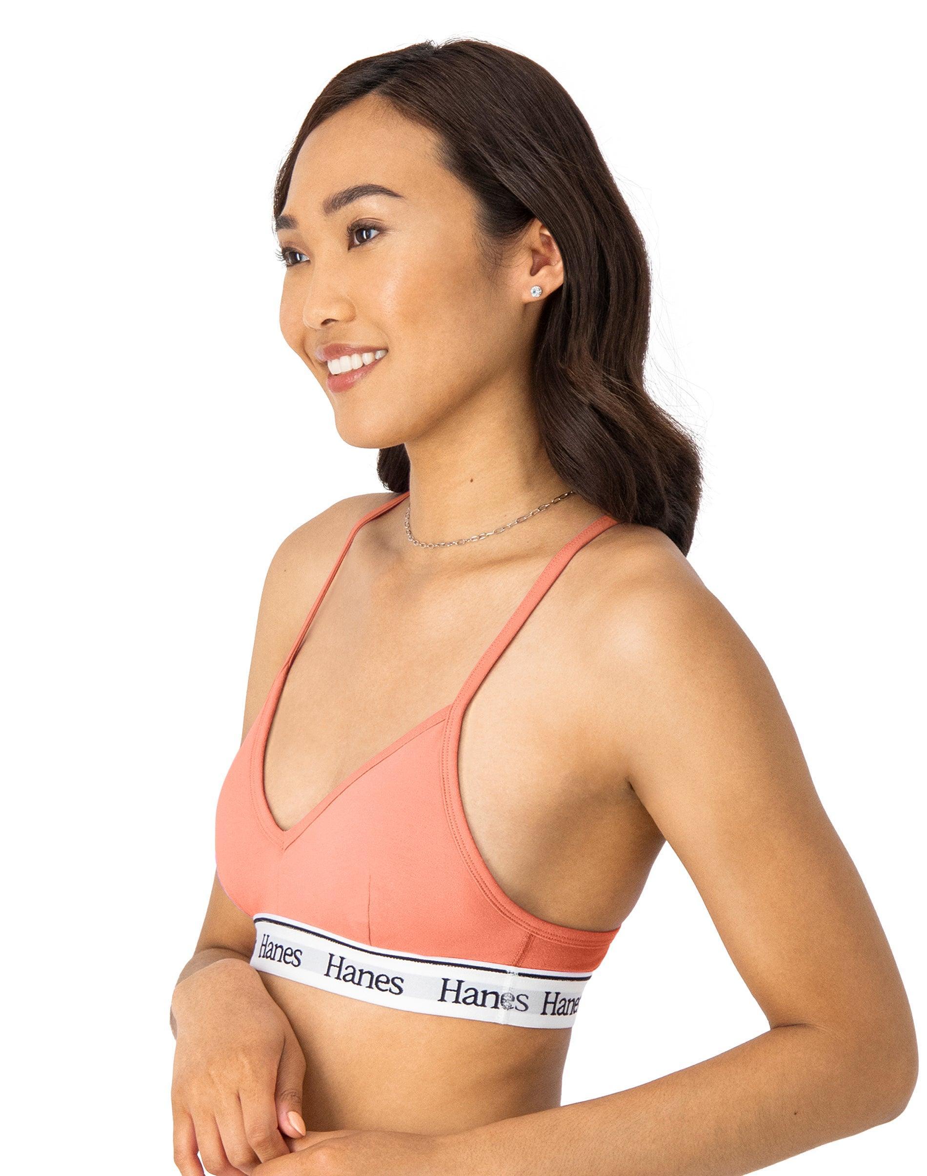 Hanes Originals Comfywear Womens Sleep Crop Bralette Shelton Red 2XL Product Image