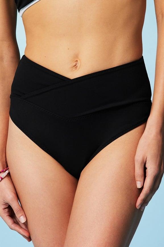 High-Waisted Cross Over Swim Bottom Product Image