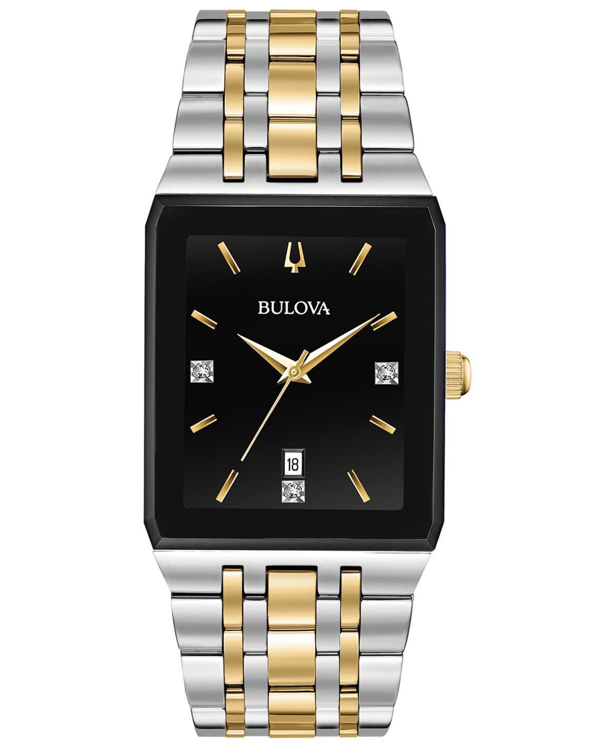 Bulova Mens Diamond-Accent Two-Tone Stainless Steel Bracelet Watch 30.5x45mm, Created for Macys Product Image