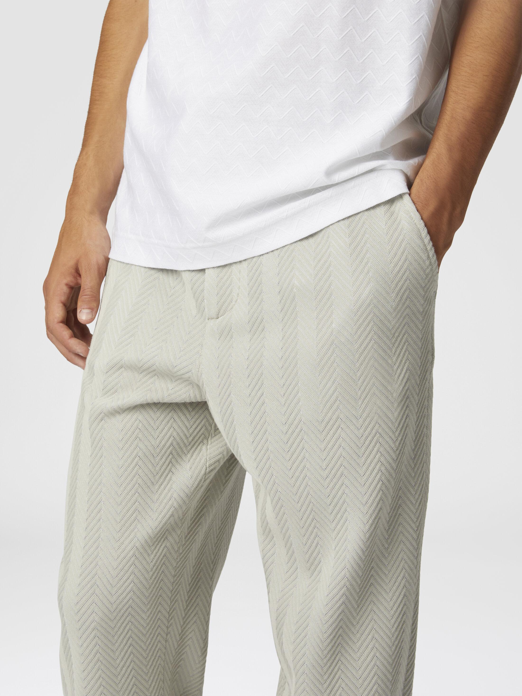 Classic cotton and viscose zigzag trousers  Product Image