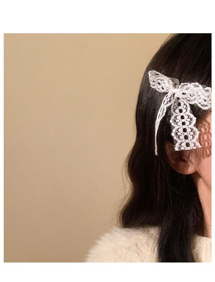 Set of 2: Lace Bow Hair Clip Product Image