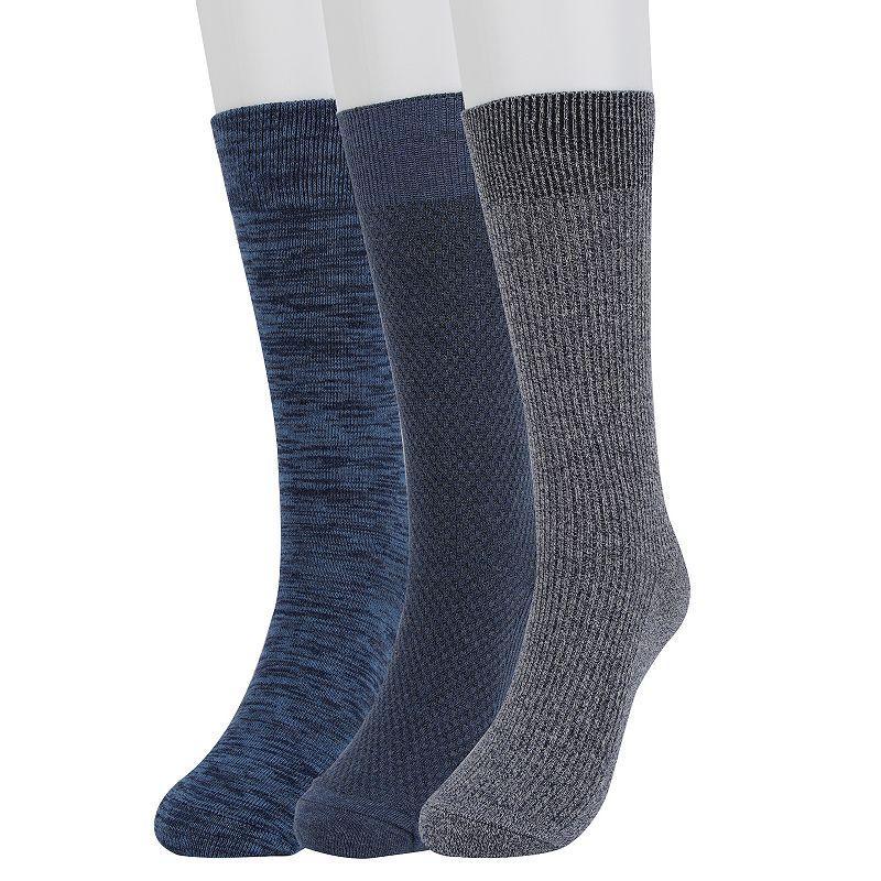 Mens Sonoma Goods For Life 3-pack Marled Crew Socks Blue Product Image