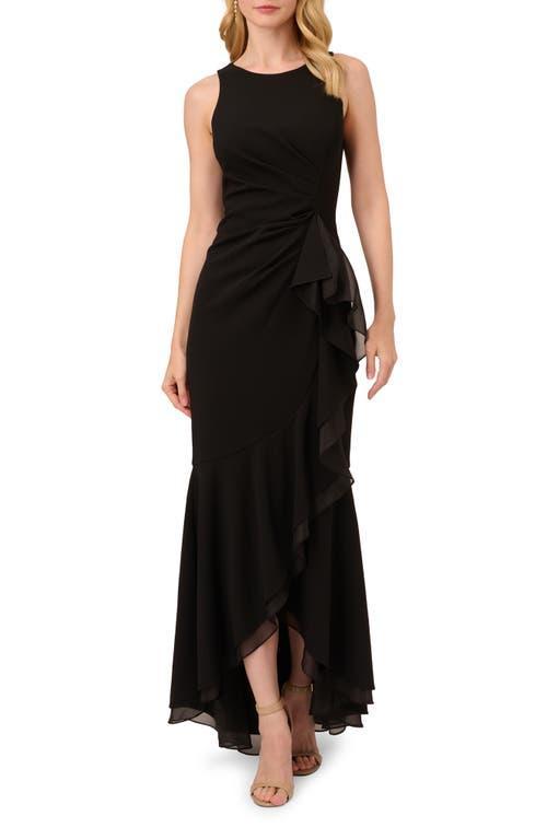 Adrianna Papell Womens Sleeveless Ruffled High-Low Gown Product Image