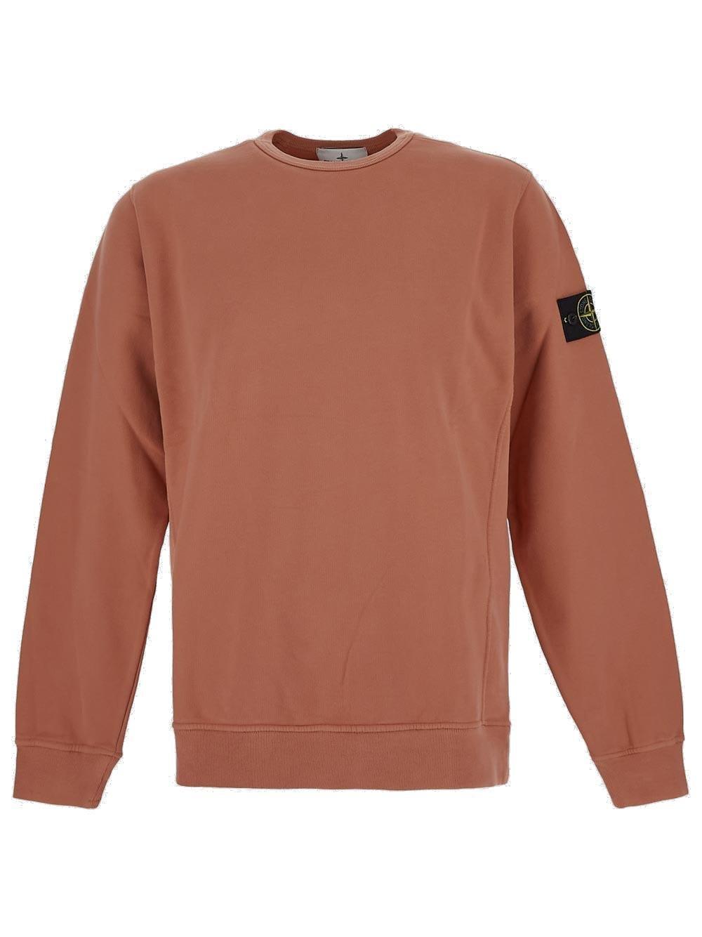 STONE ISLAND Compass-badge Cotton Sweatshirt In Brown Product Image