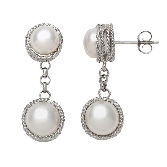 Sterling Silver Freshwater Cultured Pearl Drop Earrings, Womens, White Product Image