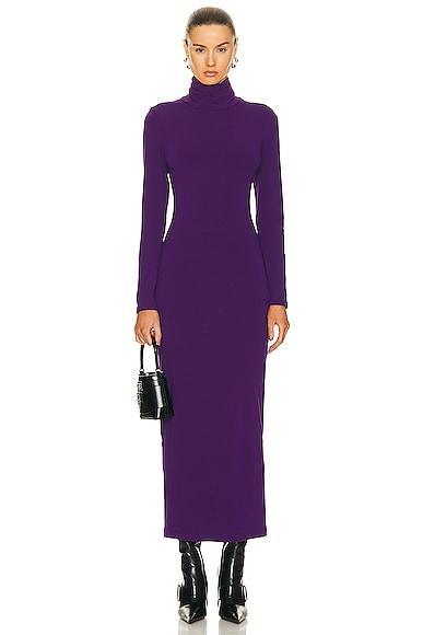 SPRWMN Long Sleeve Turtleneck Maxi Dress in Purple Product Image