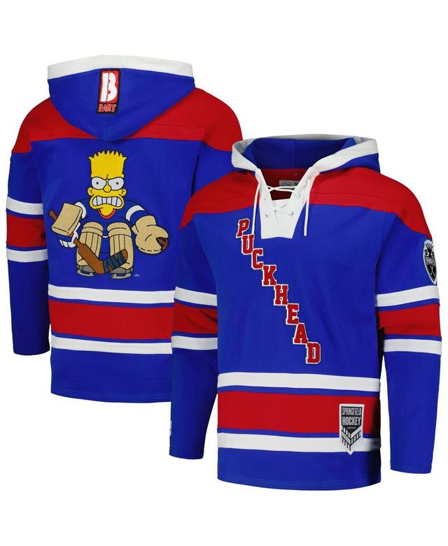 Mens Freeze Max Bart Simpson Royal The Simpsons Puckhead Hoodie Hockey Jersey - Royal Product Image