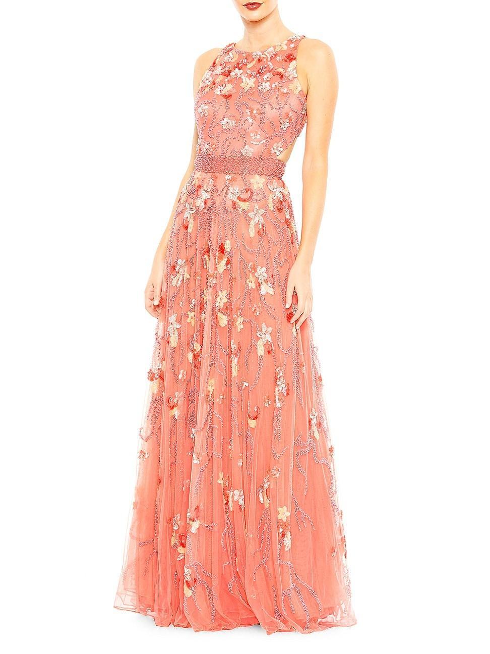 Womens Floral Appliqu Gown product image