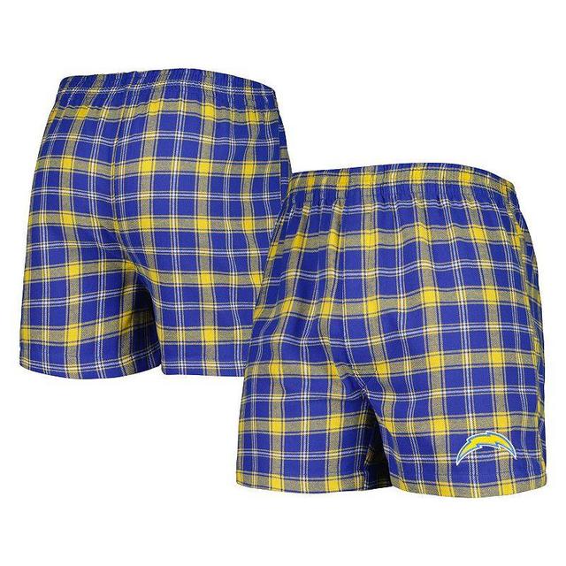 Mens Concepts Sport Powder Blue/Gold Los Angeles Chargers Ledger Flannel Boxers Product Image