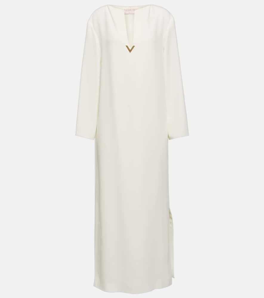 VALENTINO Cady Couture Silk Dress In Ivory Product Image