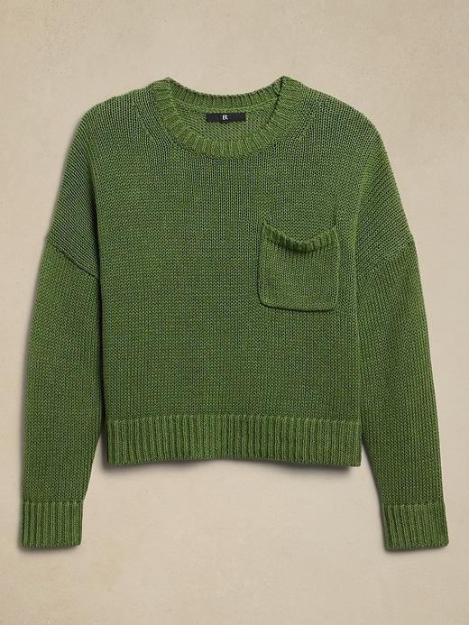 Linen-Cotton Boxy Sweater Product Image