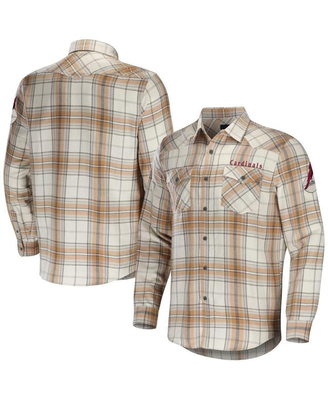 Mens NFL x Darius Rucker Collection by Fanatics Tan Arizona Cardinals Flannel Long Sleeve Button-Up Shirt Product Image