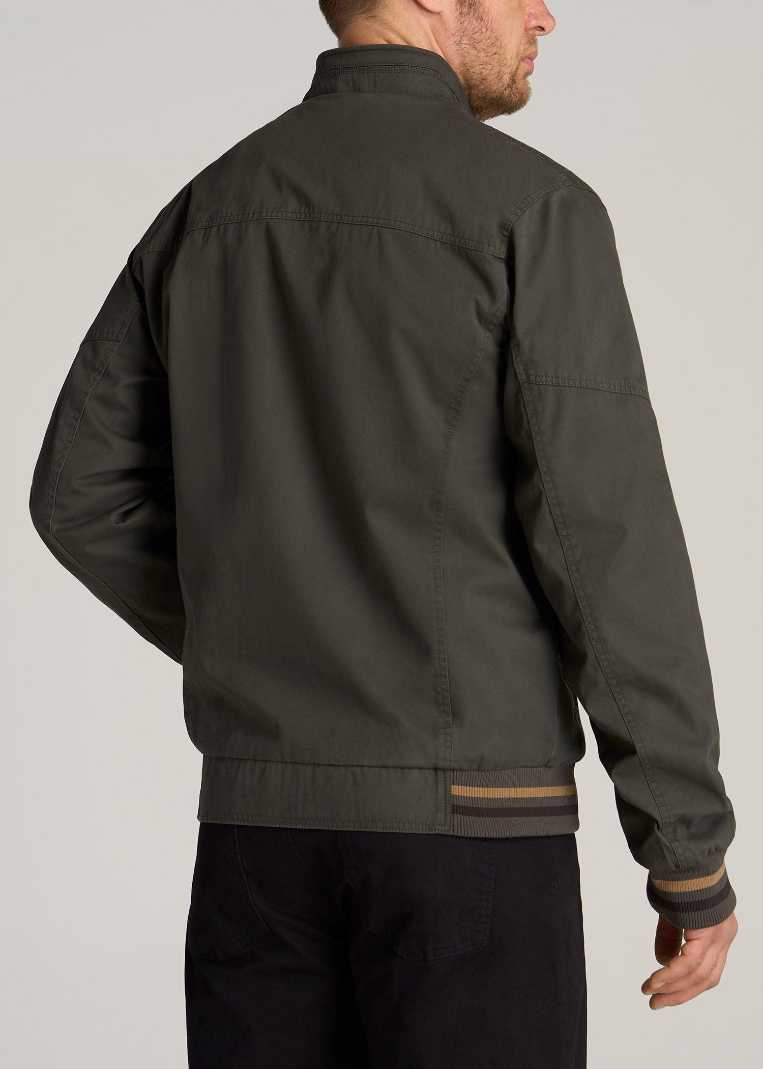 LJ&S Cotton Bomber Jackets for Tall Men in Olive Green Male Product Image