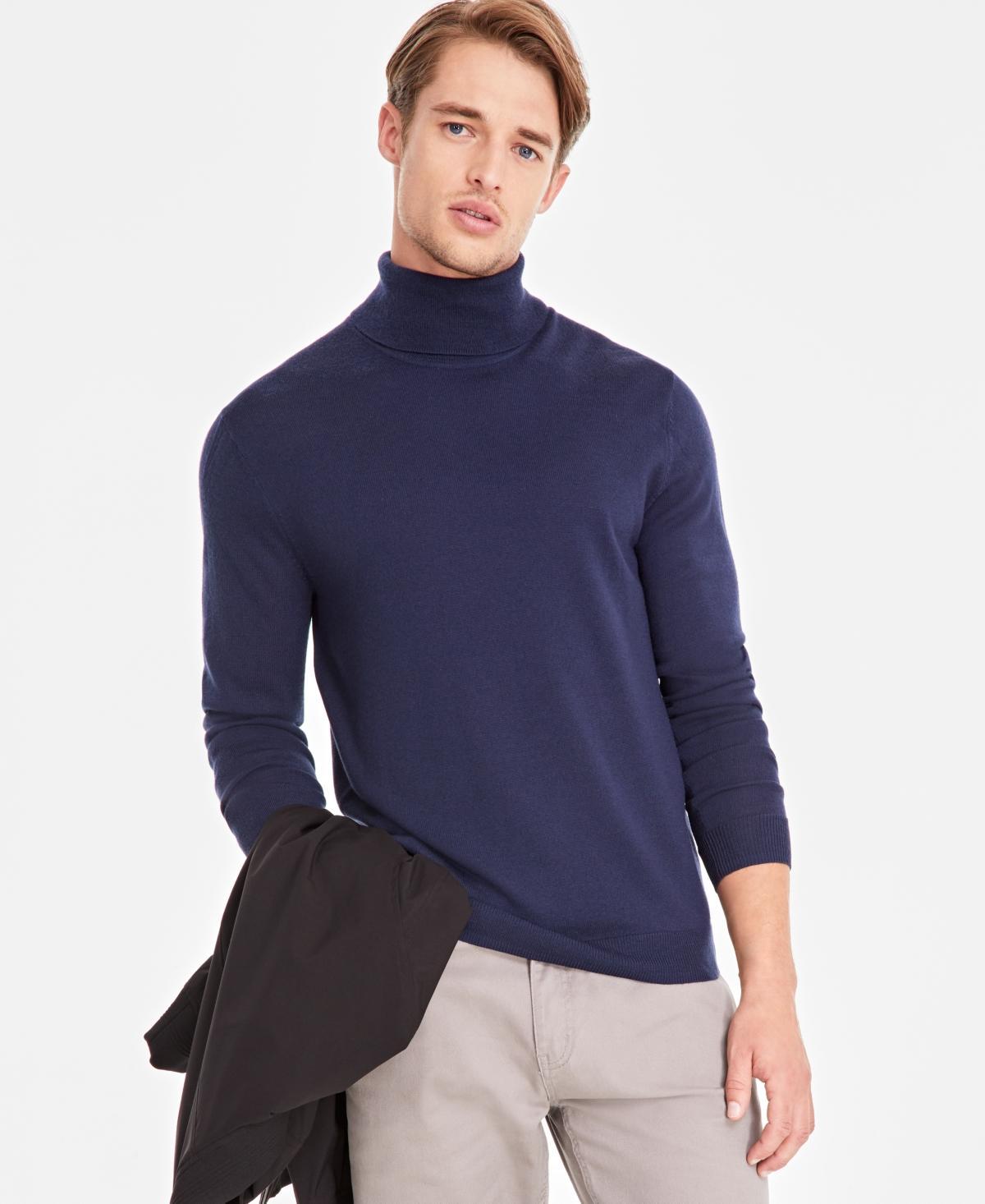 Alfani Mens Merino Wool-Blend Turtleneck Sweater, Created for Macys Product Image