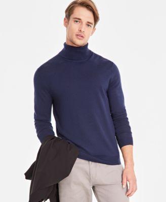 Men's Merino Wool-Blend Turtleneck Sweater, Created for Macy's Product Image