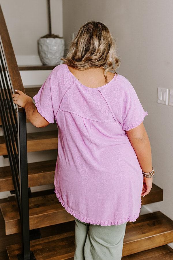 Open Book Frayed Shift Top In Violet Curves Product Image