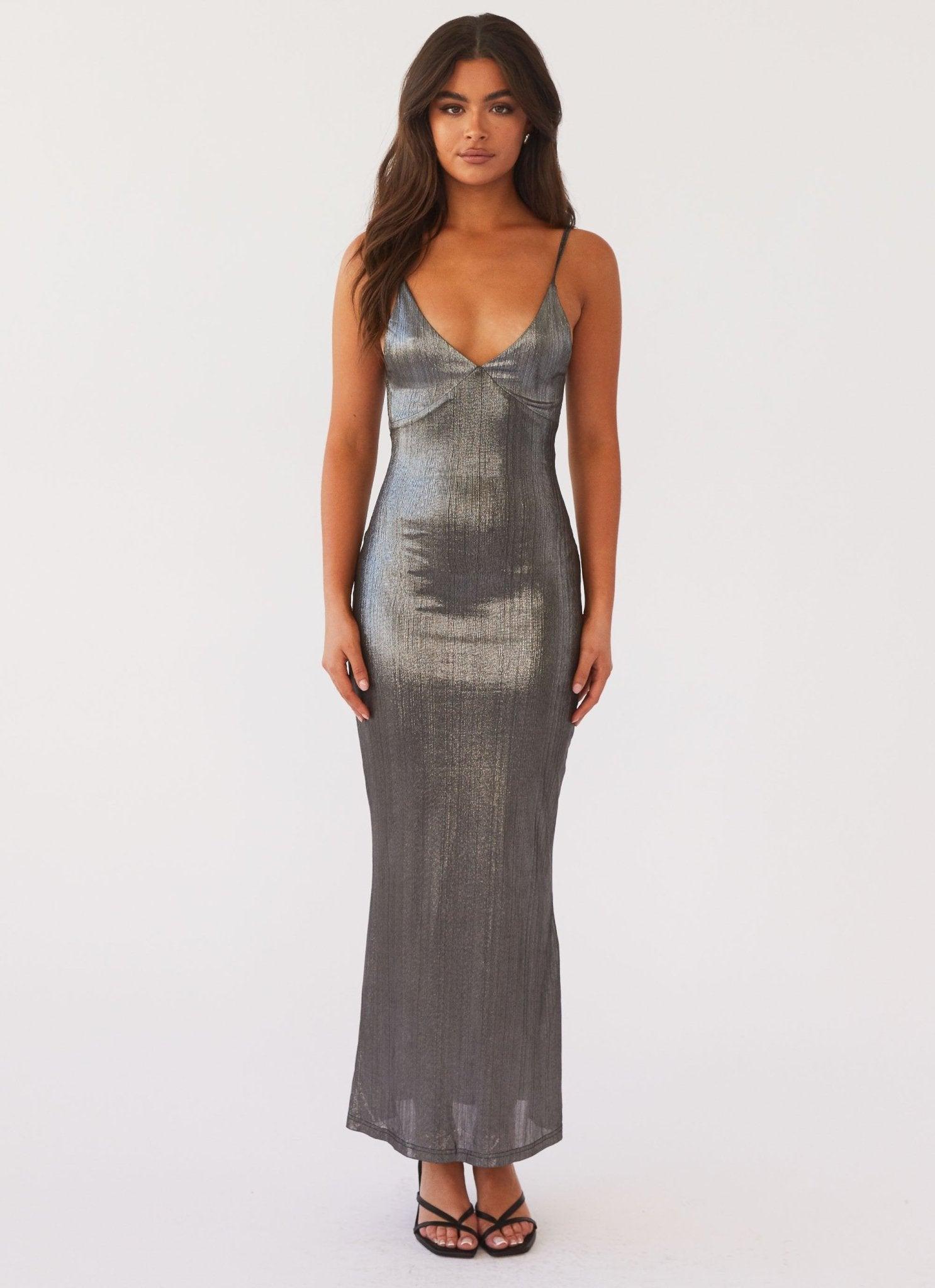 Alexa Metallic Maxi Dress - Twilight Product Image