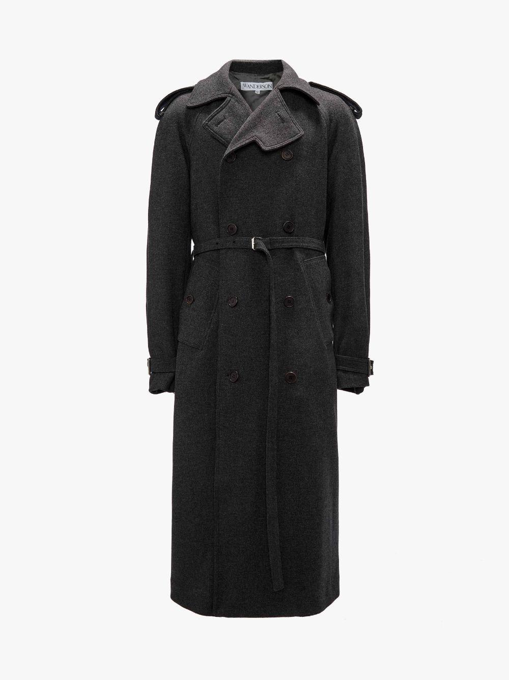 WOOL TRENCH COAT in grey | JW Anderson US  Product Image