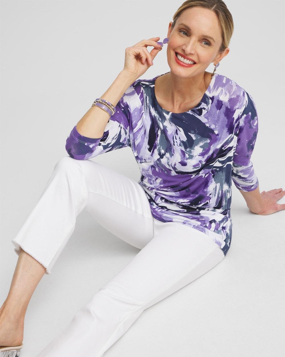 Touch of Cool™ Abstract Banded Hem Top Product Image