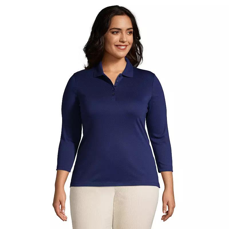 Plus Size Lands End Supima Cotton Polo Shirt, Womens Product Image