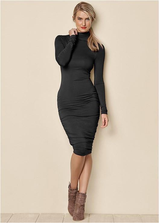 Long Sleeve Ruched Dress Product Image