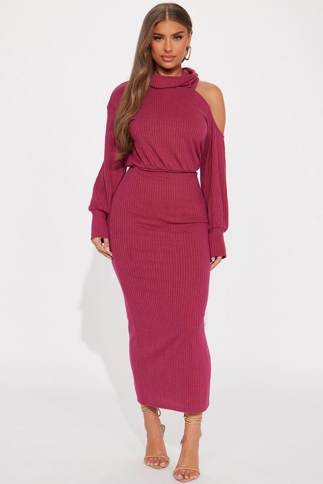 Clara Sweater Maxi Dress - Mauve Product Image