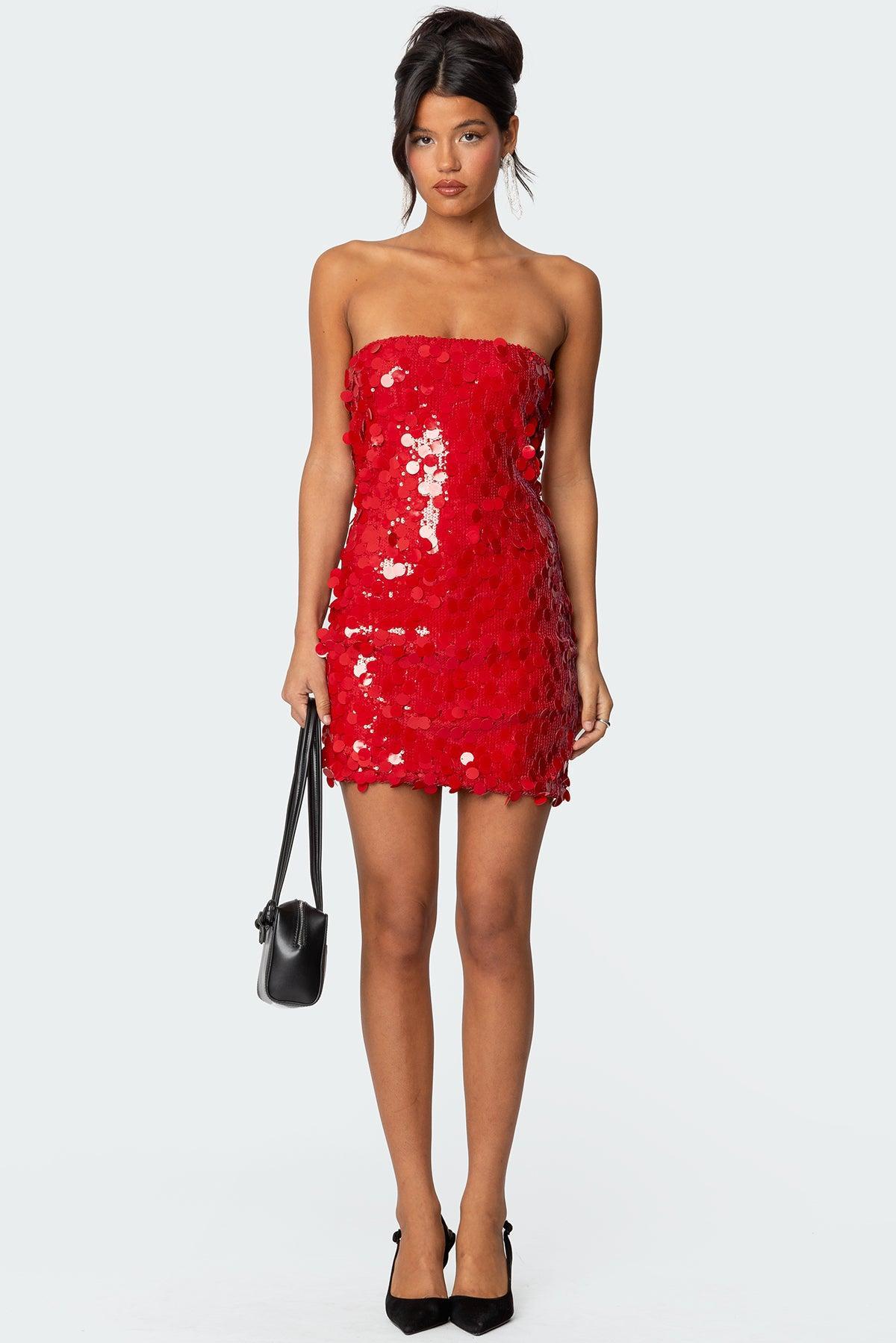 Samba Sequin Strapless Mini Dress Product Image