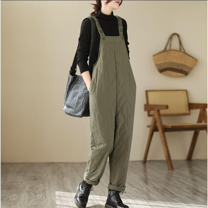 Plain Quilted Baggy Dungaree Product Image