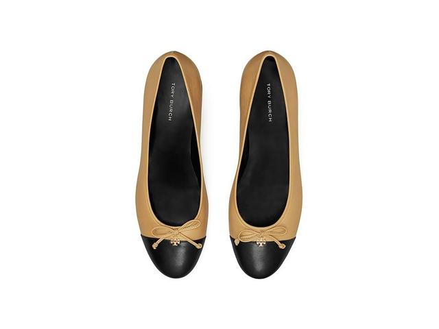 Tory Burch 45 mm Cap-Toe Pump (Ginger Shortbread/Perfect Black) Women's Shoes Product Image