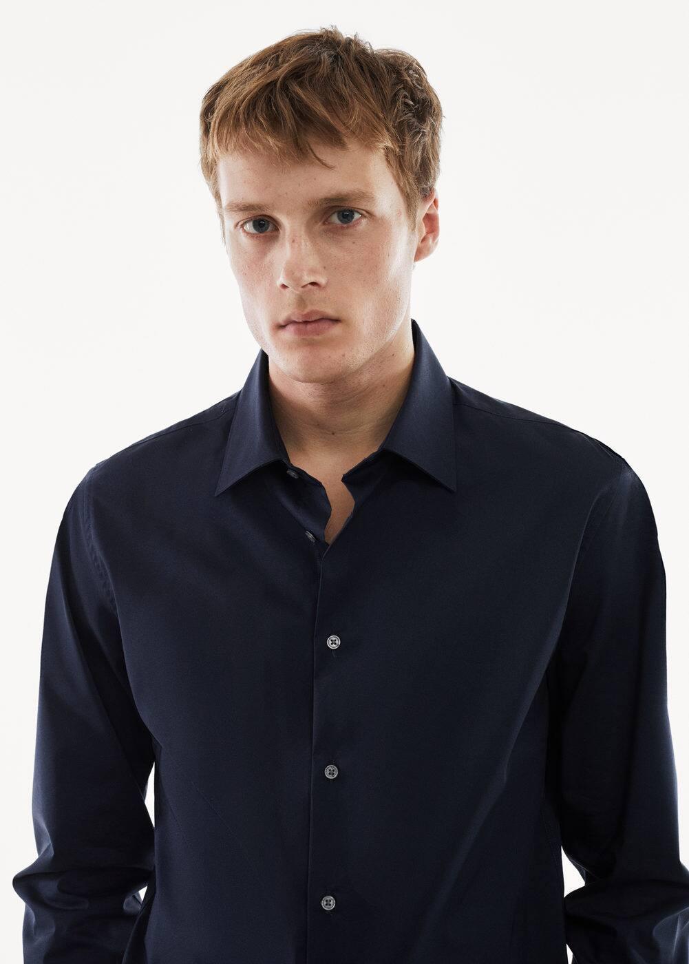 MANGO MAN - Slim fit stretch cotton shirt navyMen Product Image