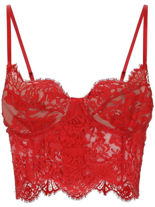 Lace Bralette Top In Red Product Image