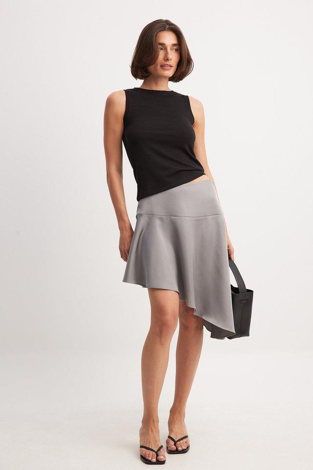 Asymmetric Satin Midi Skirt Product Image