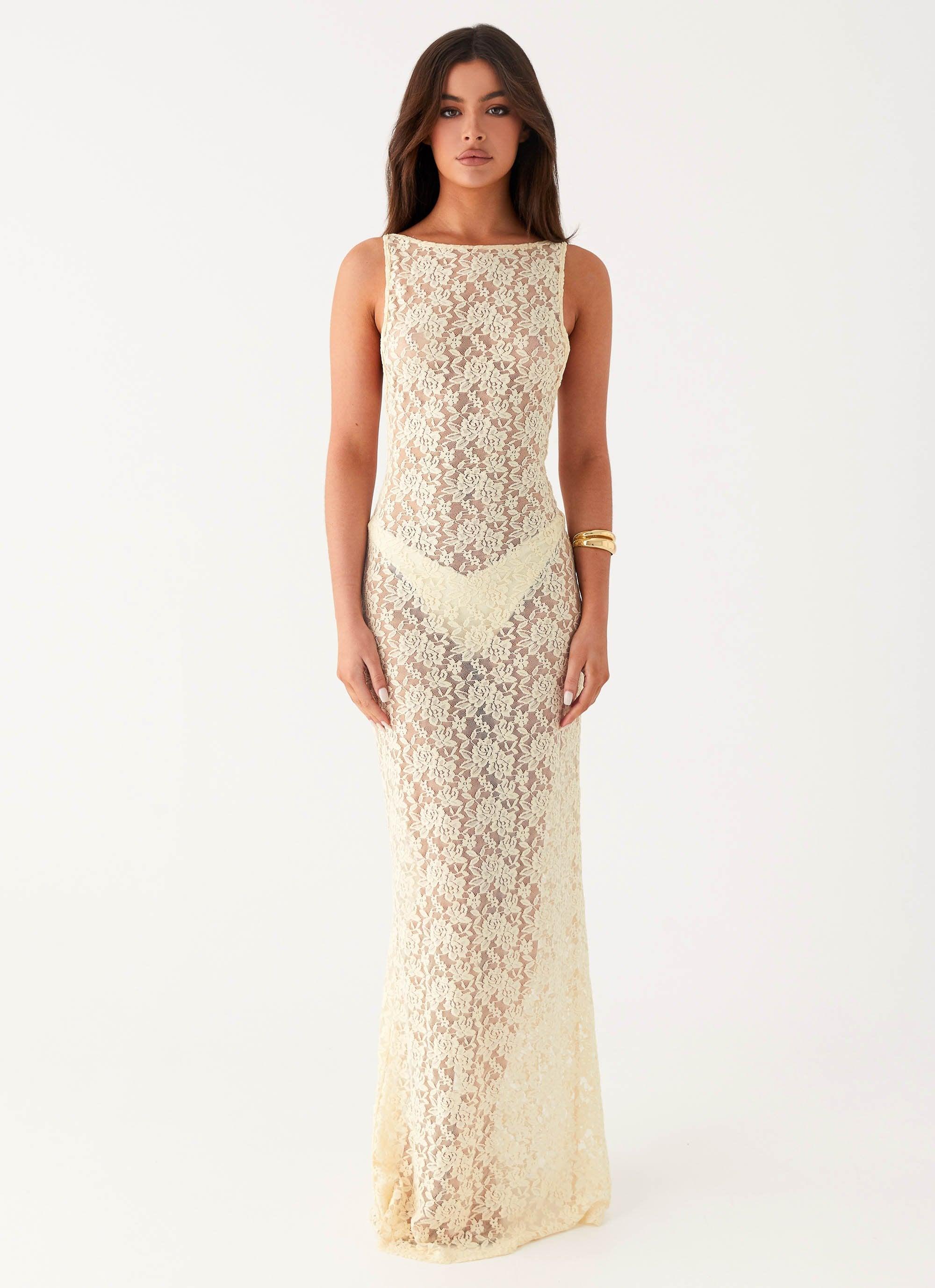 Promised Land Lace Maxi Dress - Ivory Product Image