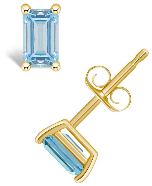 Aquamarine (1/2 ct. t.w.) Stud Earrings in 14K White Gold or 14K Yellow Gold Product Image