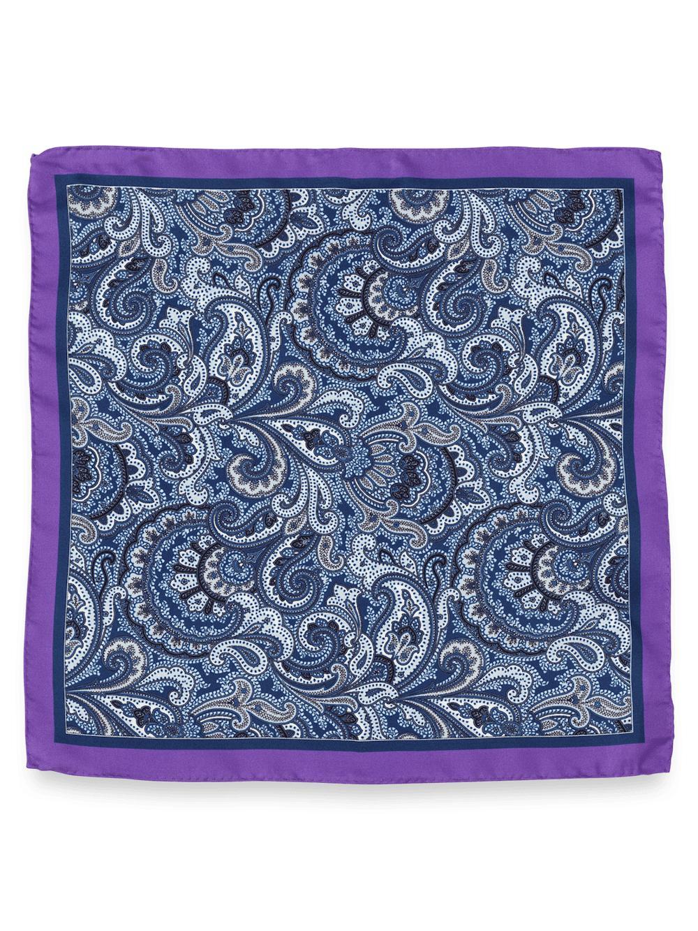 Paisley Silk Pocket Square - Blue/purple Product Image