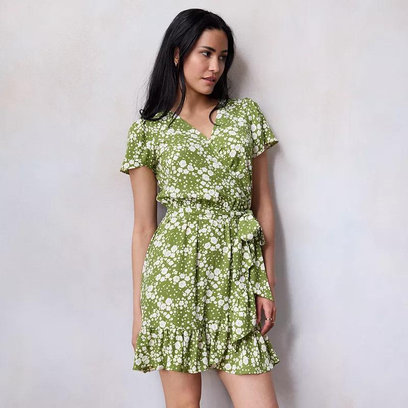 Womens LC Lauren Conrad Flutter Sleeve Wrap Dress Product Image