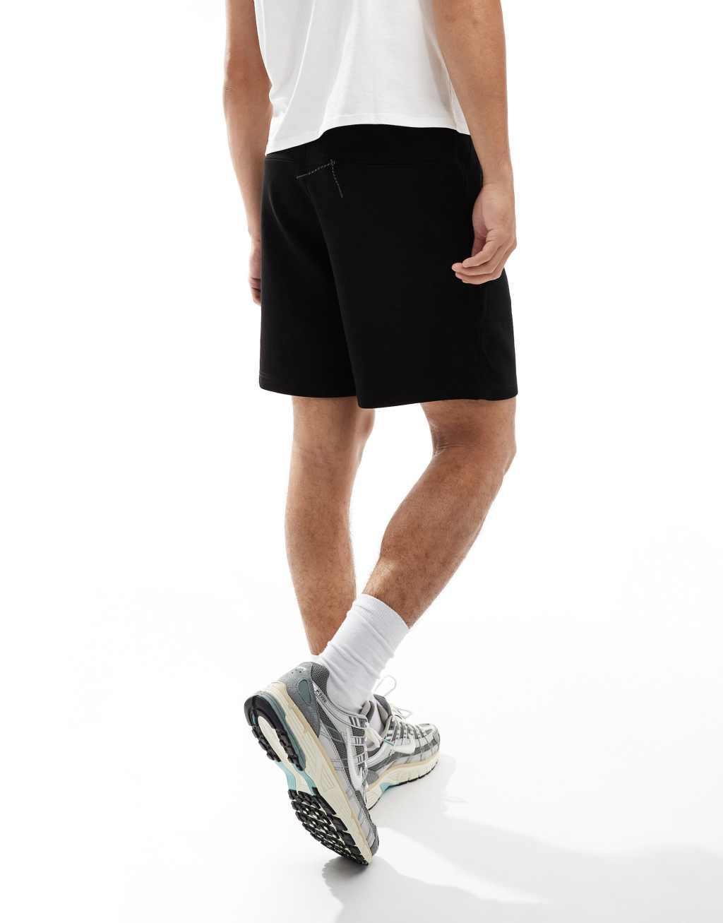 Pull&Bear premium jersey short in black Product Image